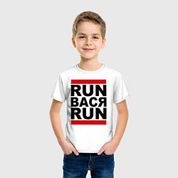 Футболка хлопковая детская Run Вася Run, цвет: белый — фото 2