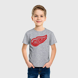 Футболка хлопковая детская Detroit Red Wings: Pavel Datsyuk, цвет: меланж — фото 2