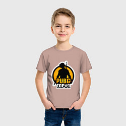 Футболка хлопковая детская PUBG Top 1, цвет: пыльно-розовый — фото 2