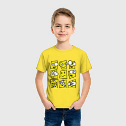 Футболка хлопковая детская Смайликов кучка, цвет: желтый — фото 2