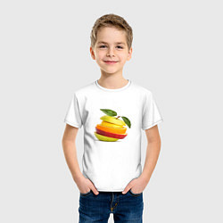 Футболка хлопковая детская Мега яблоко, цвет: белый — фото 2