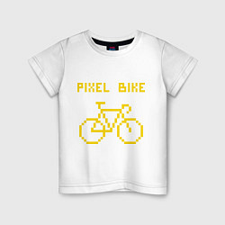 Футболка хлопковая детская Pixel Bike one color, цвет: белый