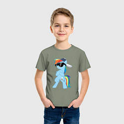 Футболка хлопковая детская Крутая пони, цвет: авокадо — фото 2