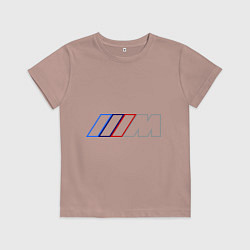 Футболка хлопковая детская BMW Motor Contur, цвет: пыльно-розовый