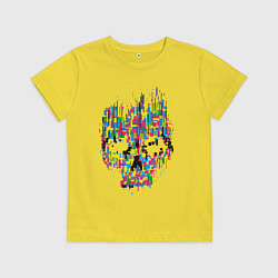 Футболка хлопковая детская Череп, цвет: желтый