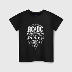 Футболка хлопковая детская AC/DC: Run For Your Life, цвет: черный