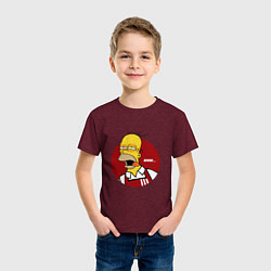 Футболка хлопковая детская KFC Homer, цвет: меланж-бордовый — фото 2