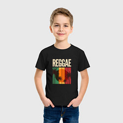 Футболка хлопковая детская Reggae, цвет: черный — фото 2
