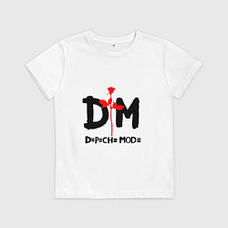 Футболка хлопковая детская Depeche Mode Rose, цвет: белый