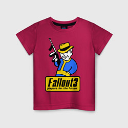 Футболка хлопковая детская Fallout 3 Man, цвет: маджента