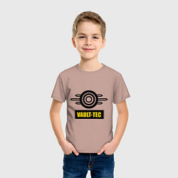 Футболка хлопковая детская Vault-tec, цвет: пыльно-розовый — фото 2