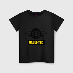 Футболка хлопковая детская Vault-tec, цвет: черный