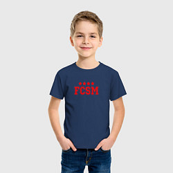 Футболка хлопковая детская FCSM Club, цвет: тёмно-синий — фото 2