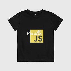 Футболка хлопковая детская Vanilla JS, цвет: черный