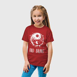 Футболка хлопковая детская Find Balance, цвет: красный — фото 2