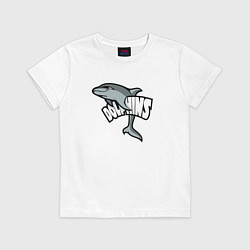 Футболка хлопковая детская Dolphins, цвет: белый
