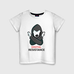 Футболка хлопковая детская Digital Resistance, цвет: белый