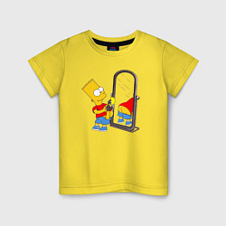 Футболка хлопковая детская Барт у зеркала, цвет: желтый