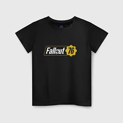 Футболка хлопковая детская Fallout 76, цвет: черный