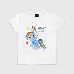 Футболка хлопковая детская Rainbow Dash, цвет: белый