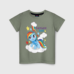 Футболка хлопковая детская Rainbow Dash, цвет: авокадо