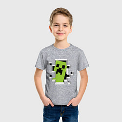 Футболка хлопковая детская Crash Minecraft, цвет: меланж — фото 2
