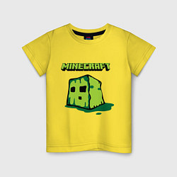 Футболка хлопковая детская Minecraft Creeper, цвет: желтый