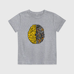 Футболка хлопковая детская Мозг инженера, цвет: меланж