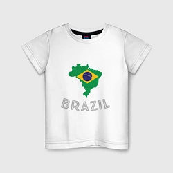 Футболка хлопковая детская Brazil Country, цвет: белый