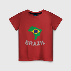 Футболка хлопковая детская Brazil Country, цвет: красный
