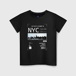 Футболка хлопковая детская NYC Style, цвет: черный