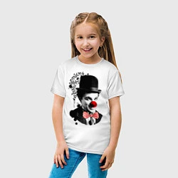 Футболка хлопковая детская Чарли Чаплин клоун, цвет: белый — фото 2