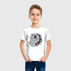 Футболка хлопковая детская Космонавт-сладкоежка, цвет: белый — фото 2