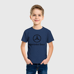 Футболка хлопковая детская Logo Mercedes-Benz, цвет: тёмно-синий — фото 2