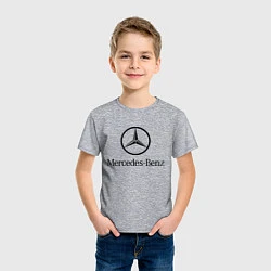 Футболка хлопковая детская Logo Mercedes-Benz, цвет: меланж — фото 2