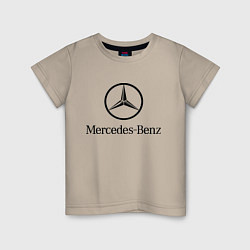 Футболка хлопковая детская Logo Mercedes-Benz, цвет: миндальный