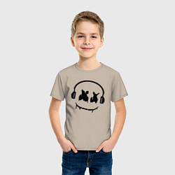 Футболка хлопковая детская Marshmello Music, цвет: миндальный — фото 2