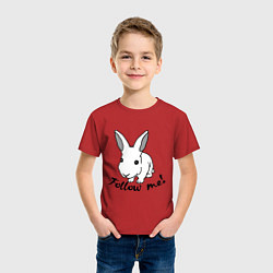 Футболка хлопковая детская Rabbit: follow me, цвет: красный — фото 2