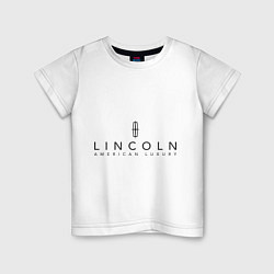 Футболка хлопковая детская Lincoln logo, цвет: белый