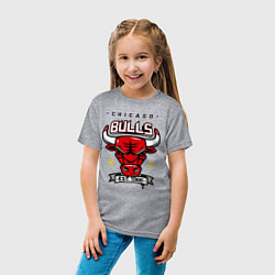 Футболка хлопковая детская Chicago Bulls est. 1966, цвет: меланж — фото 2