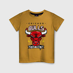 Футболка хлопковая детская Chicago Bulls est. 1966, цвет: горчичный