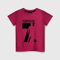 Футболка хлопковая детская Juventus: Ronaldo 7, цвет: маджента