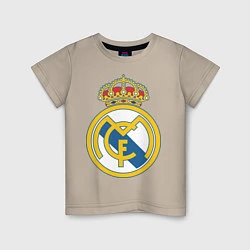 Футболка хлопковая детская Real Madrid FC, цвет: миндальный