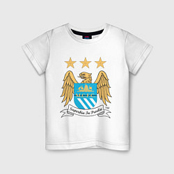 Футболка хлопковая детская Manchester City FC, цвет: белый