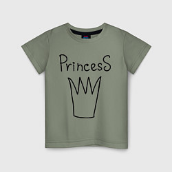 Футболка хлопковая детская PrincesS picture, цвет: авокадо