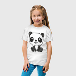 Футболка хлопковая детская Малыш панда, цвет: белый — фото 2