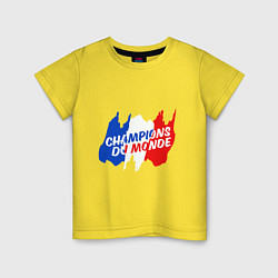 Футболка хлопковая детская Champions Du Monde, цвет: желтый