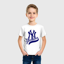 Футболка хлопковая детская NY - Yankees, цвет: белый — фото 2