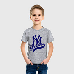 Футболка хлопковая детская NY - Yankees, цвет: меланж — фото 2