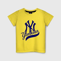 Футболка хлопковая детская NY - Yankees, цвет: желтый